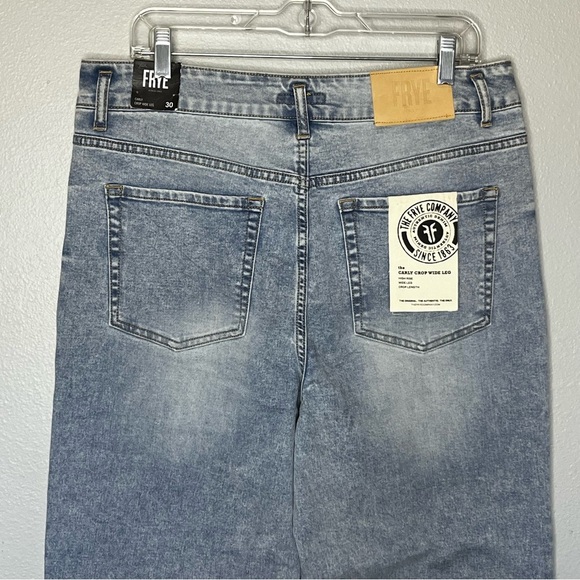 Frye Carly Crop Wide Leg Denim Jeans Women 30 Light wash Blue Highrise NWT - Picture 9 of 12